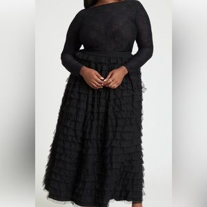 ELOQUII New with tags Black maxi sheered skirt